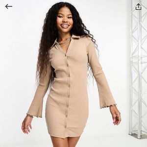 Petite button down mini dress